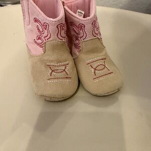 Pink and Tan Kids Boots